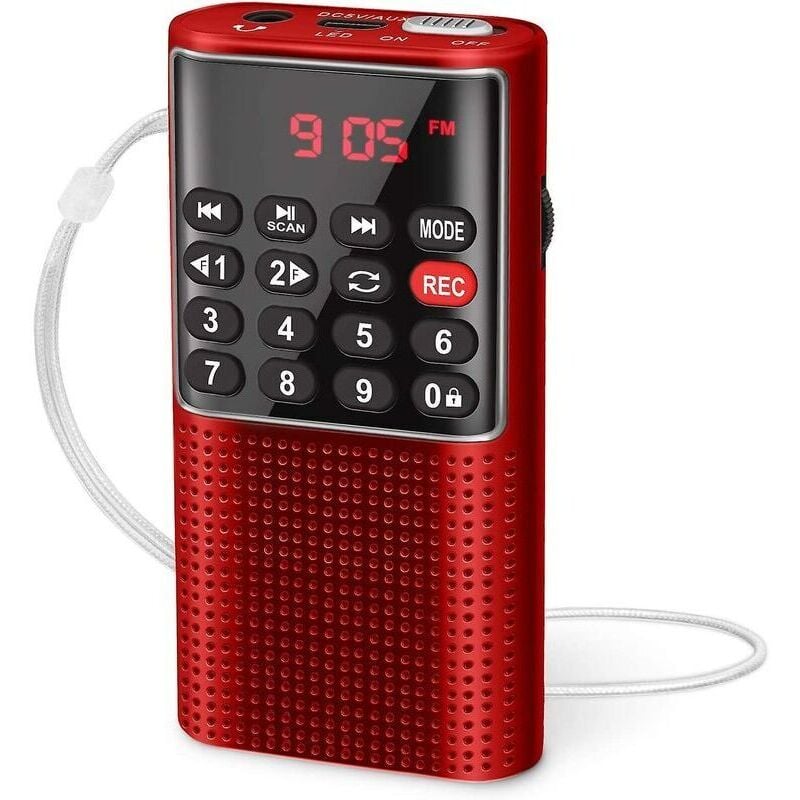 CHOYCLIT Badezimmerradio und Lautsprecher Badezimmerradio und LautsprecherL 328 kleines tragbares Radio wiederaufladbares FM-Radio, Walkman