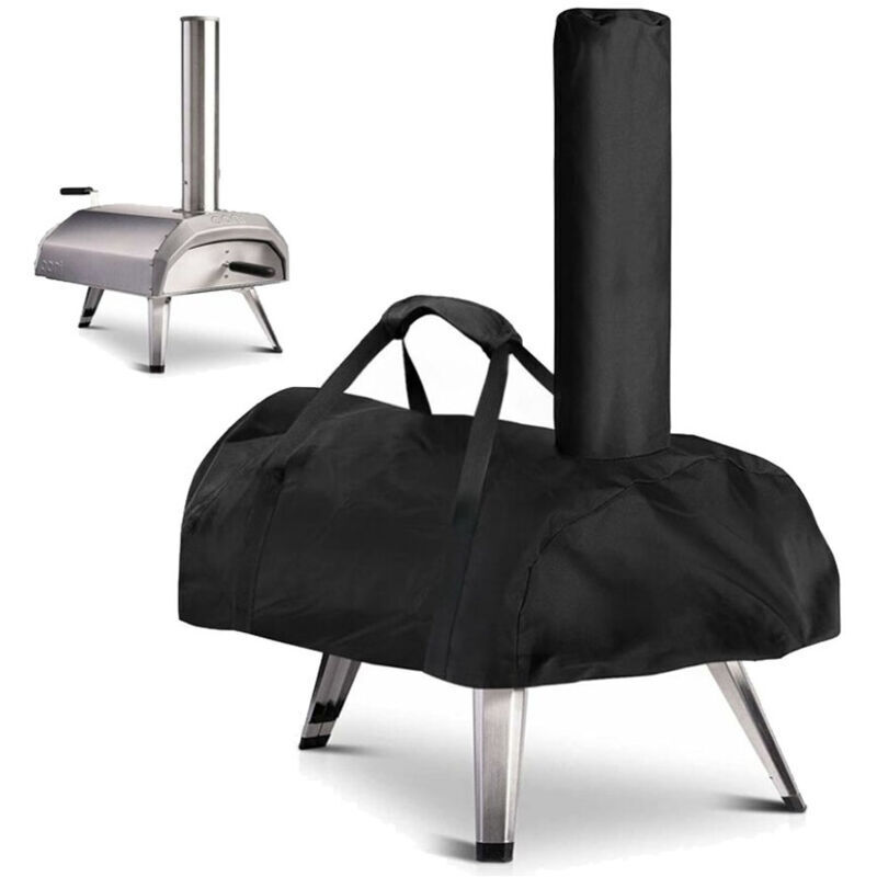 CHOYCLIT Pizzaofen-Abdeckung für Ooni Karu 12, wasserdicht, wetterfest, Oxford-Gewebe, Pizzaofen-Abdeckung, Schwarz, 81 x 42 x 21 cm, für Ooni Karu 12