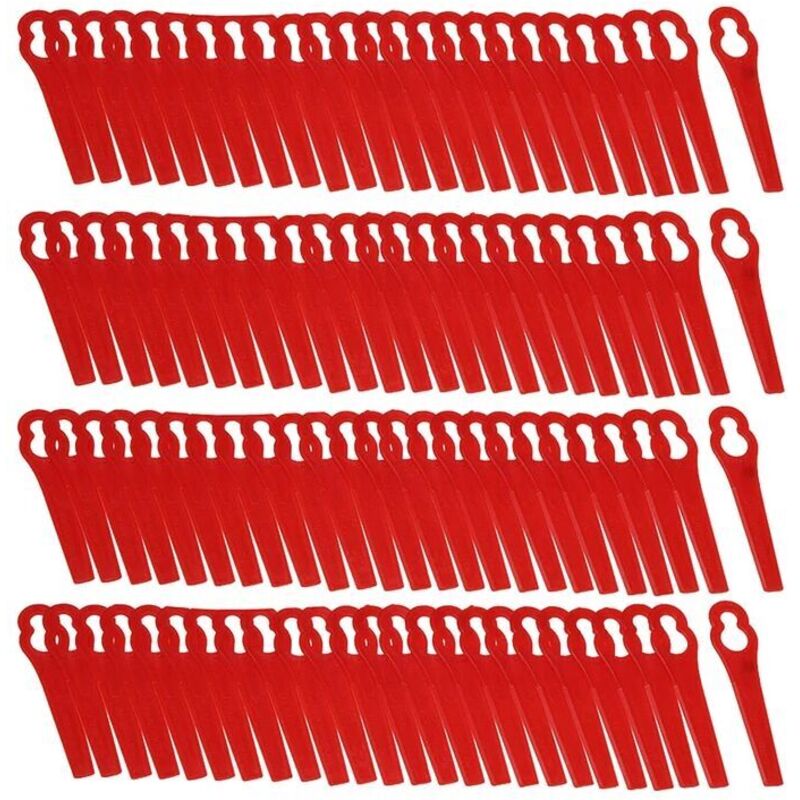 CHOYCLIT Rasentrimmer Zubehör, 100 Stück Ersatzmesser aus Kunststoff für Florabest LIDL Rasentrimmer FRTA 20 A1, FAT 18B3, FRT18A