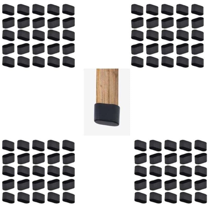 CHOYCLIT Stuhlbeinkappen, 28 Stück, rechteckige Stuhlspitze, ovaler Stuhlbeinschutz, Tischstuhlbeinkappen, Stuhlhussen aus Silikonkautschuk