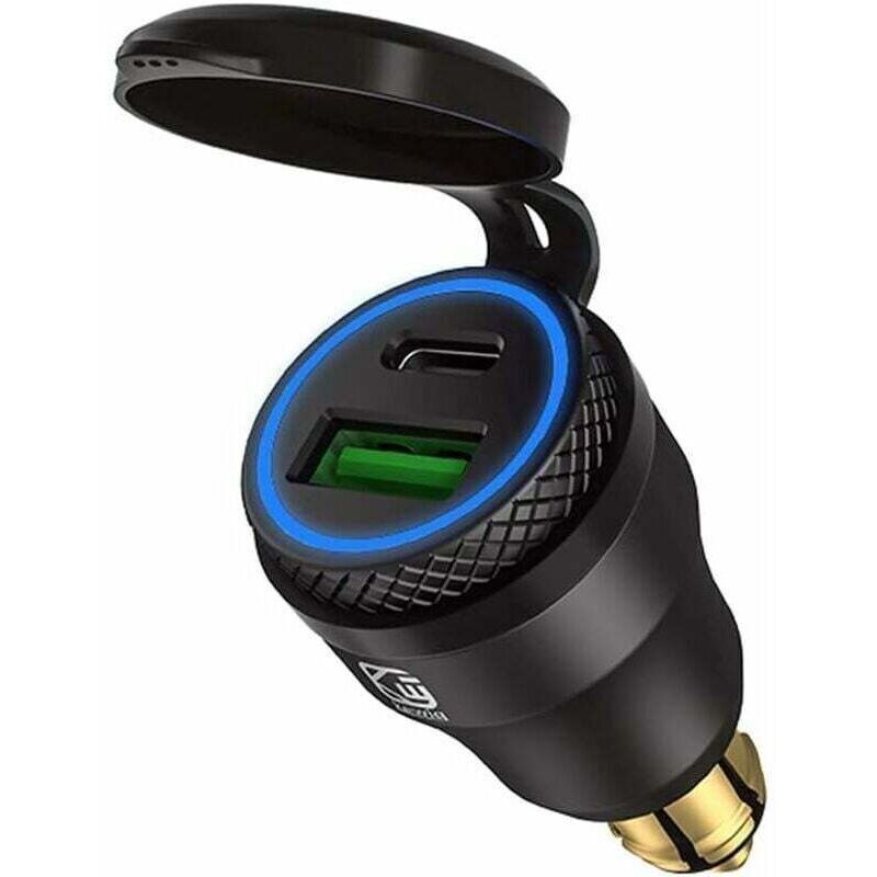 CHOYCLIT USB-Zigarettenanzünder-Adapter für BMW-Motorrad, Dual-USB-Buchse 12 V, PD 3.0 und QC 3.0 für BMW-Motorrad