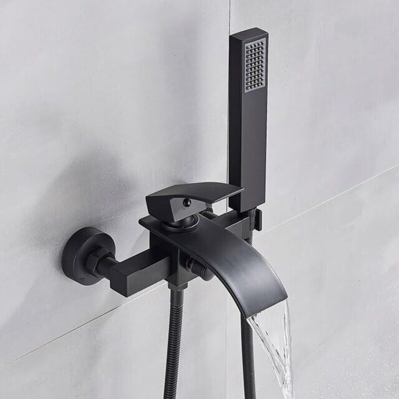 Chrom Badewanne Armaturen Bad Dusche Set Wasserfall Badewanne Mischbatterie Dual Control Wand Montiert Dusche Wasserhahn mumu