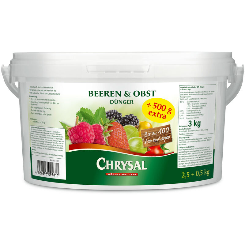 Chrysal Beeren und Obst Dünger - Aktion 2,5 kg + 500 g extra