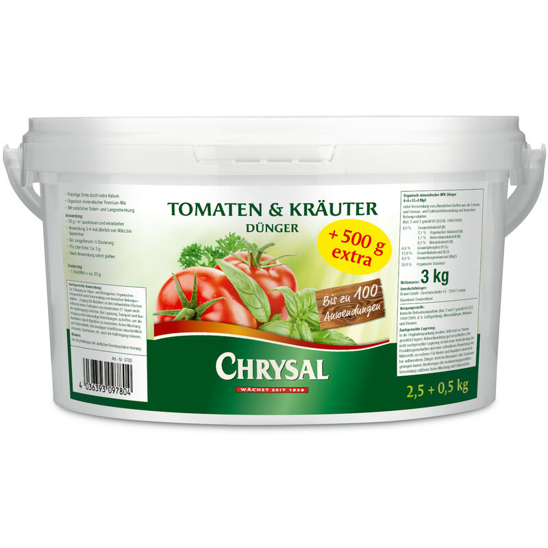 Chrysal - Tomaten und Kräuter Dünger - Aktion 2,5 kg + 500 g extra