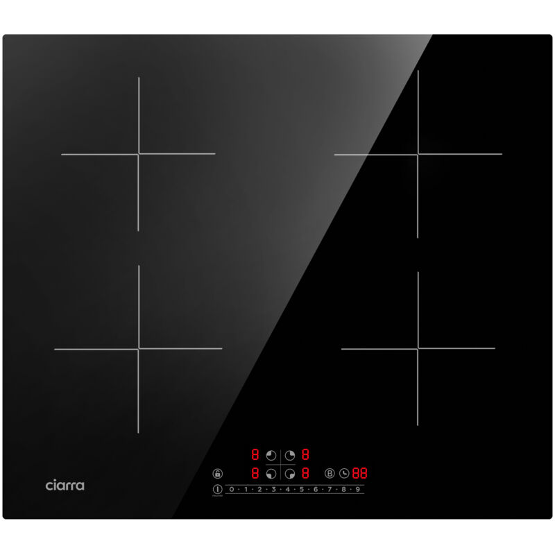 CD4BBIH Einbau Induktions-Kochfeld 4 Zonen Induktionskochfeld 59cm mit Booster Touch-Bedienung überhitzungsschutz 7200W - Ciarra