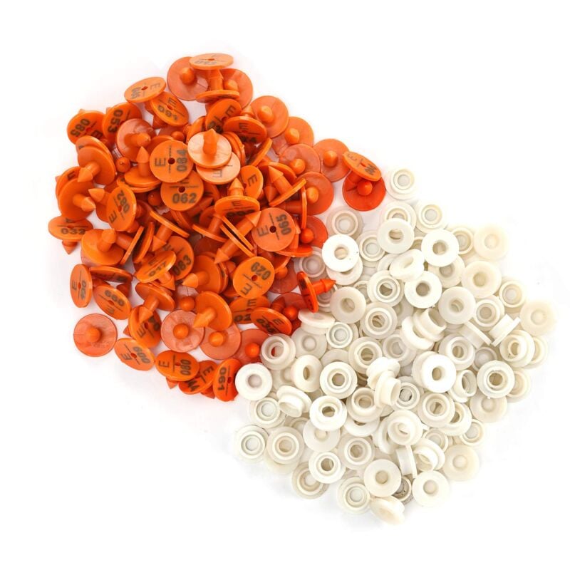 Cikonielf Ohrmarke Für Kaninchen Nummerierte Ohrmarkierung Tier-Tier-Identifikationsetikett Etikett Farm Supplies 100 Sets