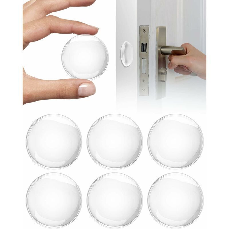 Clearance Wand Türgriff Stopper, 6 x Transparent Wand Türstopper, Runde Wand Schutz Kissen, Tür Puffer, Klebe Tür Stopper, Tür Dämpfer, von DEBUNS