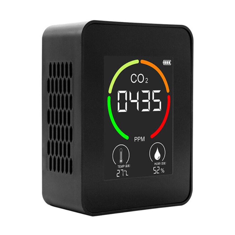 CO2-Detektor-Monitor, CO2-Sensor Kohlendioxid-Luftqualität, Luftqualitätssensor mit USB-Kabel – Temperatur- und Feuchtigkeitsdetektor – Für