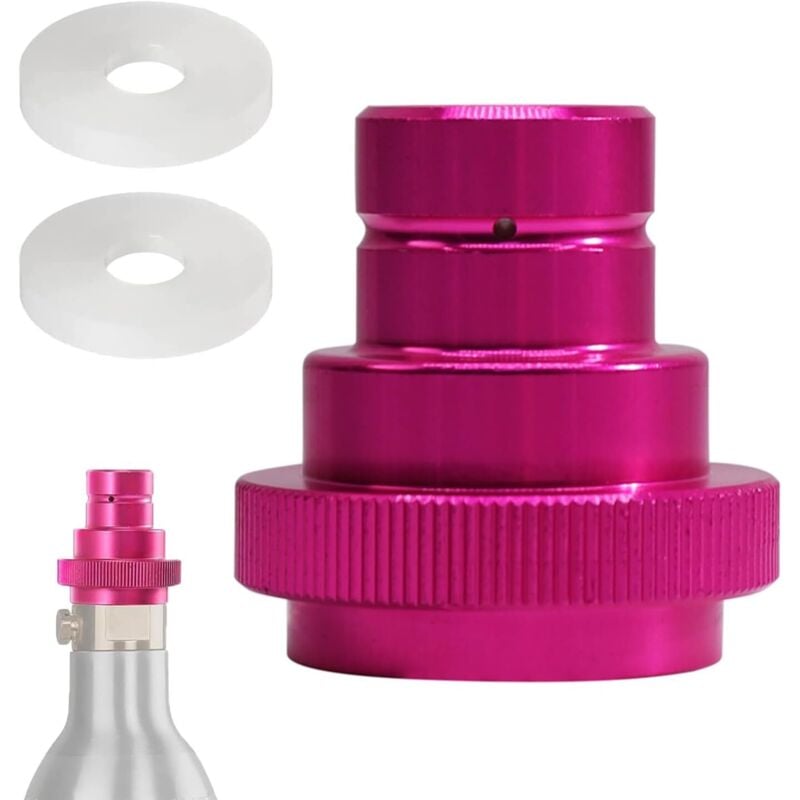 CO2-Schnelladapter kompatibel mit Soda-stream Duo/Terra/Art, Quick CO2 Adapter, Quick Connect QC für 425g 60L Flasche TR21-4 Trapezgewinde (Pink)
