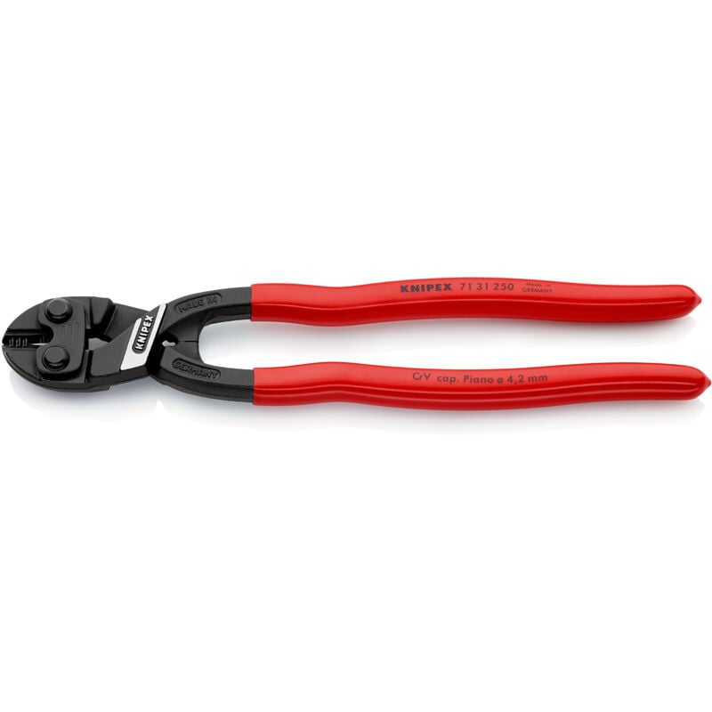 KNIPEX 71 31 250 CoBolt® XL Kompakt-Bolzenschneider mit Kunststoff überzogen schwarz atramentiert 250 mm