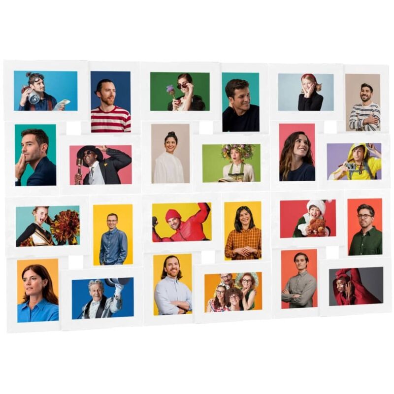 Collage Bilderrahmen für 24x(10x15 cm) Fotos Weiß mdf Vidaxl