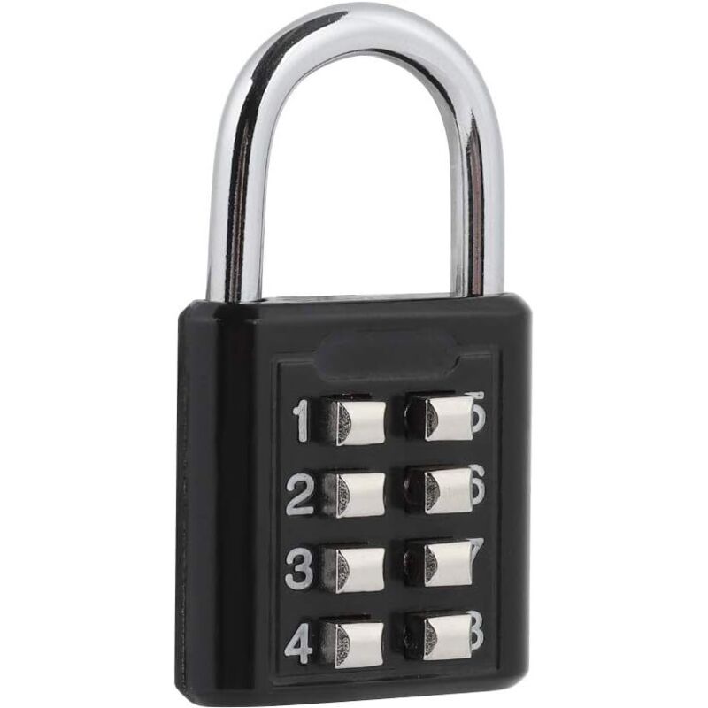 ZVD - Combination Padlock, Security Code Padlock with 8 Digit Locking Code for Hand Luggage
