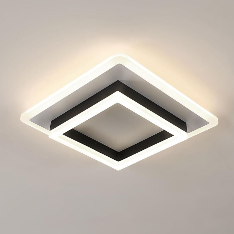 Comely - Moderne led -Deckenleuchte, 30W 3375lm Quadratische schwarze Deckenlampe, led -Deckenleuchte für Wohnzimmer Schlafzimmer Schlafzimmer Küche,