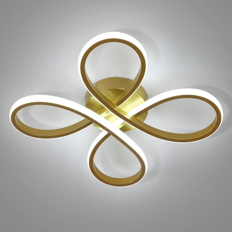 Comely - Moderne led Deckenleuchte, 30W Deckenlampe mit floralem Design, LED-Deckenleuchte für Schlafzimmer, Wohnzimmer, Esszimmer, Küche - Gold