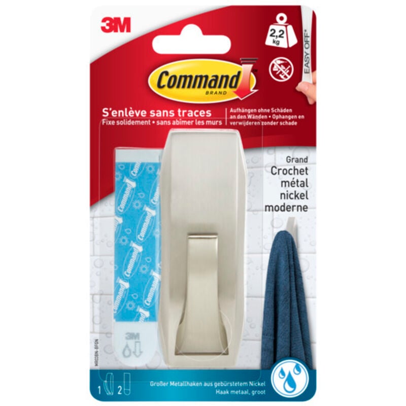 COMMAND Moderner Klebehaken, Silber 2,3 kg COMMAND
