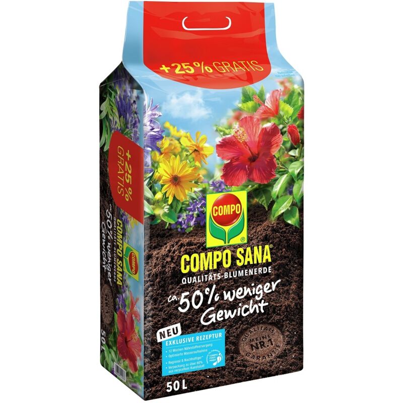 COMPO SANA Qualitäts-Blumenerde ca. 50% weniger Gewicht 50l