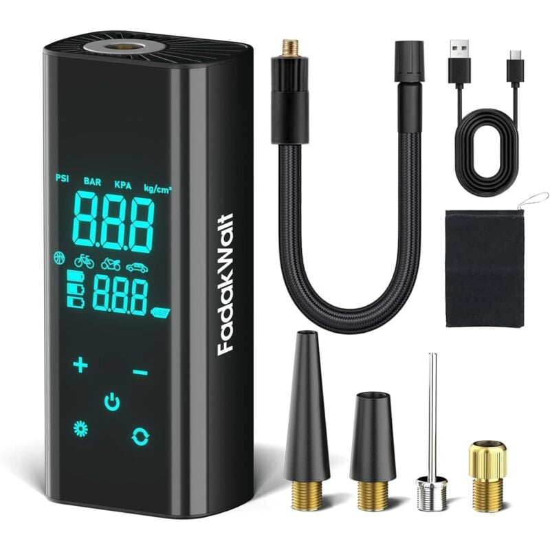 Pulituo - Compresseur d'air portable - Pompe à vélo électrique Gonfleur de pneu de voiture Gonfleur d'air électrique - Pompe à air à écran tactile