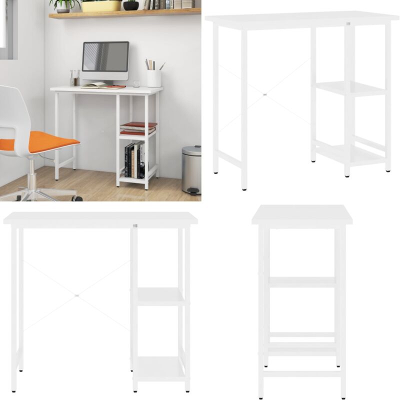 Vidaxl - Computertisch Weiß 80x40x72 cm mdf und Metall - PC-Tisch - Schreibtisch - Weißer Schreibtisch - Moderner Schreibtisch - Industriel Style