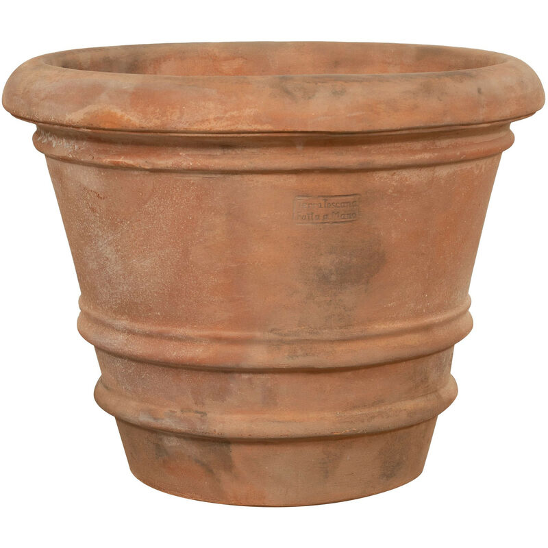 Terrakotta-Topf 50 x 40 cm, Outdoor-Blumentopf, Gartentöpfe, handgefertigt, Balkon-Übertopf, frostsicherer Topf Terrakotta-Vase