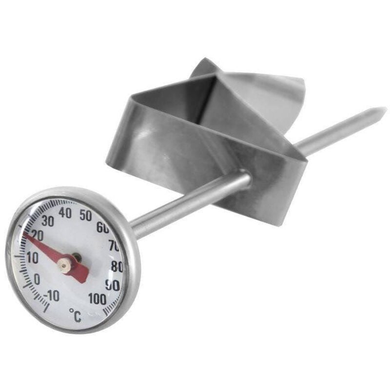 Cooking thermometer in stainless steel with clip