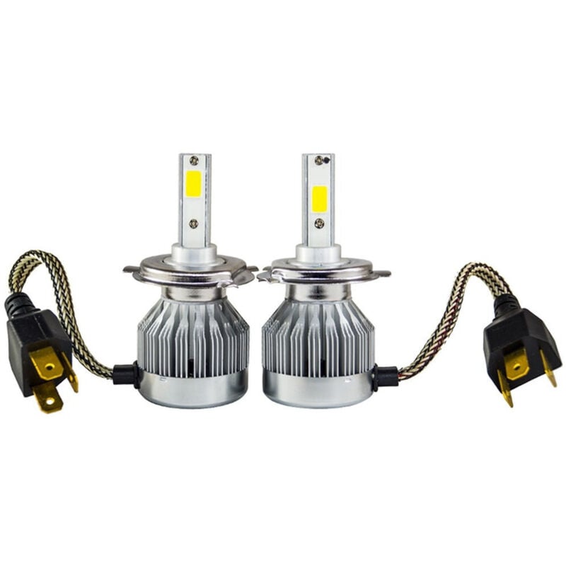 Trade Shop - Paar Auto-Motorrad-Lampen, 30 W, 6000 K, kaltweiß, COB C1 H4 LED, 3000 lm -