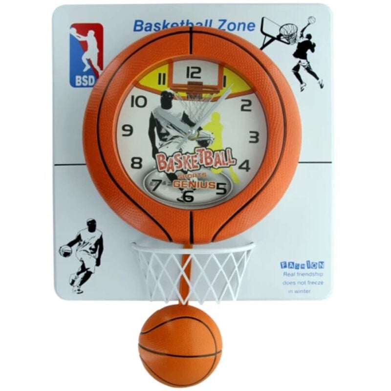 Trade Shop Traesio - Trade Shop - 30X40CM wanduhr mit basketball-pendeleffekt basketball -