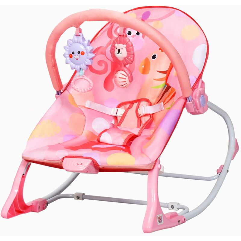 Costway - 3 in 1 Babywippe & Babyschaukel & Babyliegestuhl, Baby Schaukelwippe mit Vibrationsmodi, Babyschaukel mit abnehmbarem Spielbogen und Musik