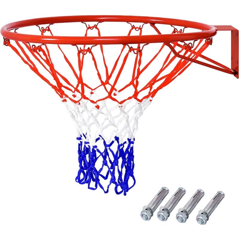Costway - 45 cm Basketballring mit Netz, Basketball Korb aus Stahlrahmen und wetterfestes Nylonnetz, Basketballkorb für In- und Outdoor