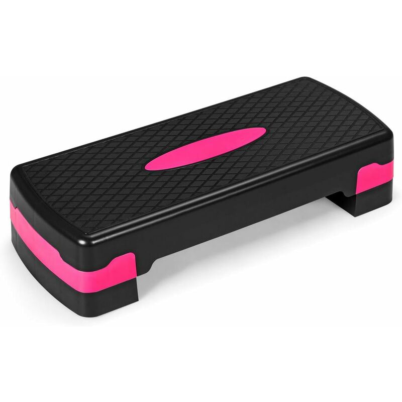 COSTWAY Hoehenverstellbarer Aerobic Stepper mit Zwei Stufen von 10 cm und 15 cm, Steppbrett bis 250KG belastbar, Stepbench, Fitness Stepper fuer das