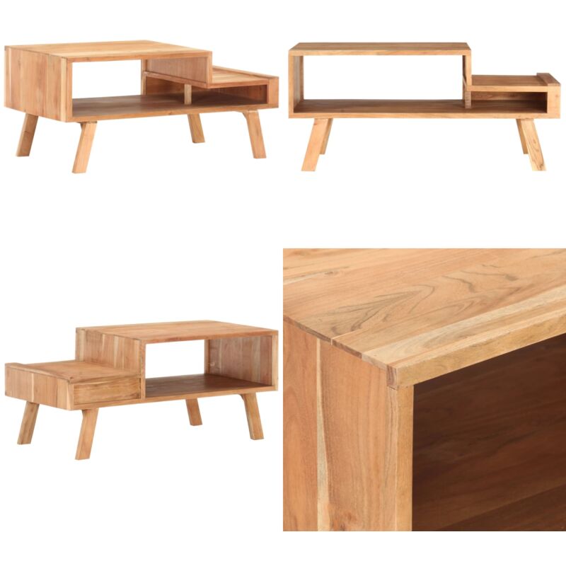 Couchtisch 100 x 50 x 45 cm Akazie Massivholz - Holz Couchtisch - Akzienttisch - Wohnzimmertisch - Beistelltisch - Sofa Tisch - Home & Living