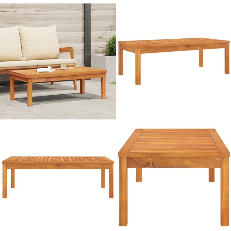 Couchtisch 100x50x33 cm Massivholz Akazie - Couchtisch - Gartenmöbel - Outdoor Möbel - Esszimmertisch - Balkonmöbel - Home & Living