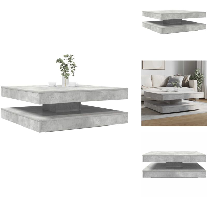 Couchtisch 360-Grad Drehbar Betongrau 90x90x34,5 cm - Couchtisch - Couchtische - Kaffeetisch - Tisch