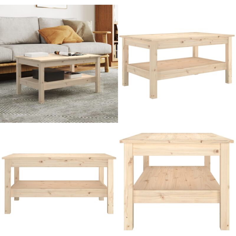 Vidaxl - Couchtisch 80x50x40 cm Massivholz Kiefer - Holz Couchtisch - Kiefernholz Couchtisch - Rustikaler Couchtisch - Wohnzimmer Möbel