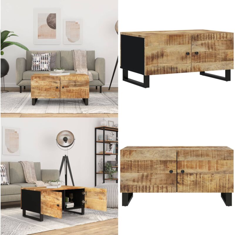 Couchtisch 80x50x40 cm Massivholz Mango & Holzwerkstoff - Esszimmertisch - Couchtisch - Wohnzimmerstil - Holzmöbel - Mangoholz - Home & Living
