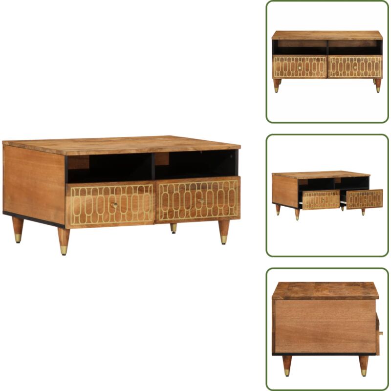 Vidaxl - Couchtisch 80x54x40 cm Massivholz Mango - Eleganter Couchtisch - Mangoholz Couchtisch - Wohnzimmerstil - Handgefertigter Couchtisch