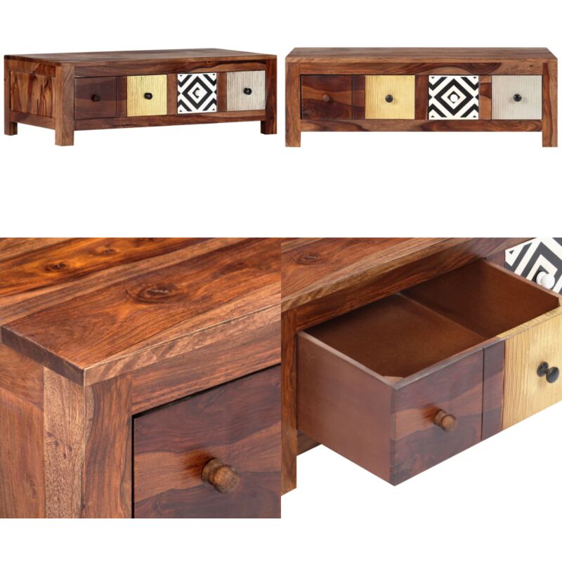 Couchtisch 90x50x30 cm Massivholz Palisander - Couchtisch - Holz Couchtisch - Palissander - Vintage Stil - Wohnzimmerstil - Home & Living