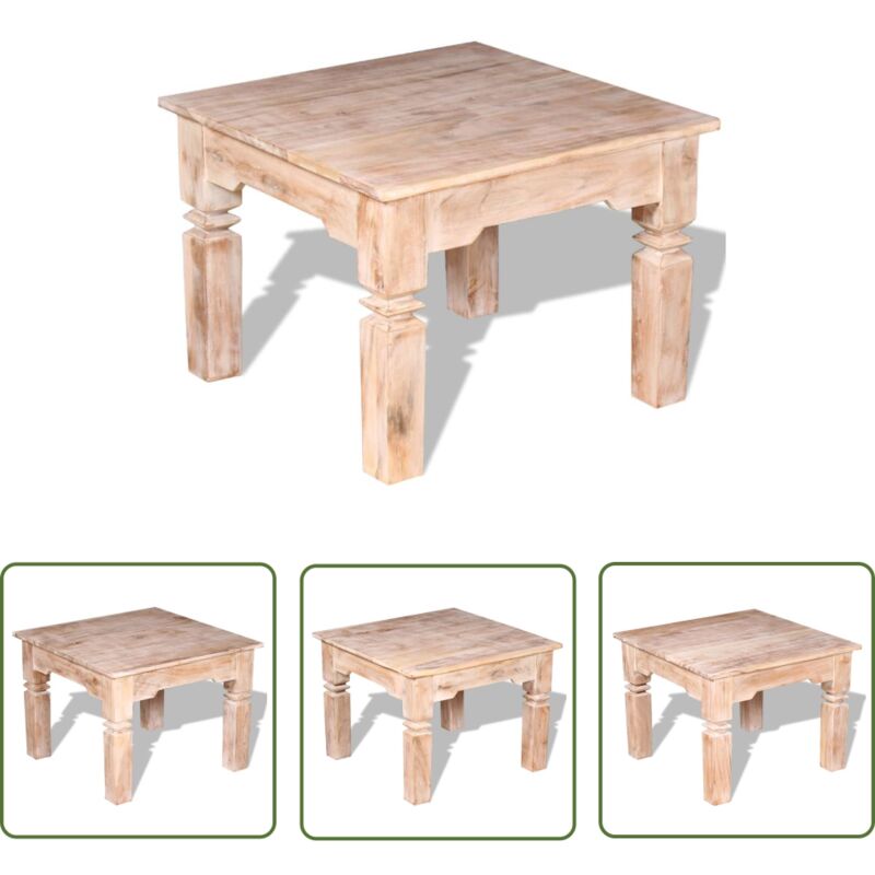 The Living Store Couchtisch Akazienholz 60x60x45 cm - Couchtisch - Akazienholzmöbel - Wohnzimmereinrichtung - Esszimmertisch - Sideboard