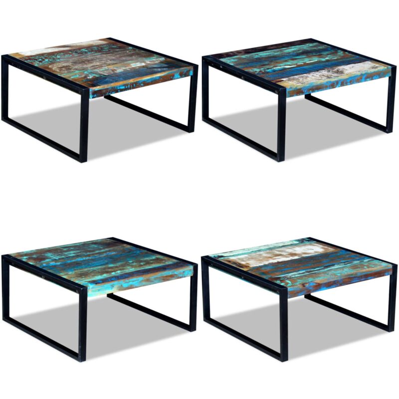 Couchtisch Altholz Massiv 80x80x40 cm - Holztisch - Couchtisch - Vintage Tisch - Antiquitäten Stil - Altholz Tisch - Home & Living