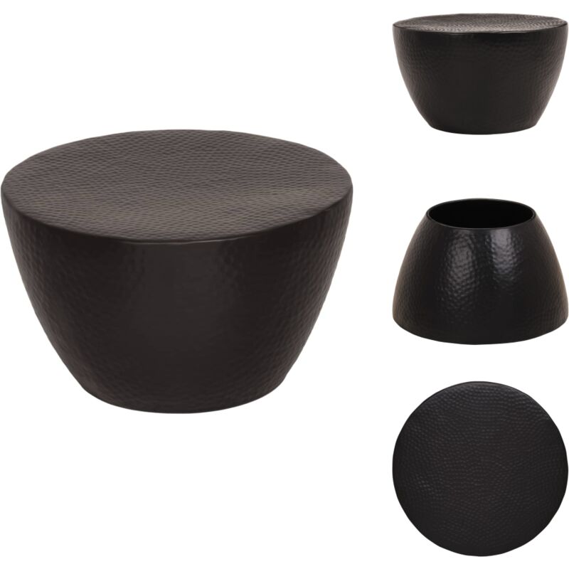 Couchtisch Aluminium Gehämmert ø 50x30 cm Schwarz - Couchtisch - Alu Couchtisch - Gehämmerter Couchtisch - Schwarz Couchtisch - Wohnzimmerschmuck