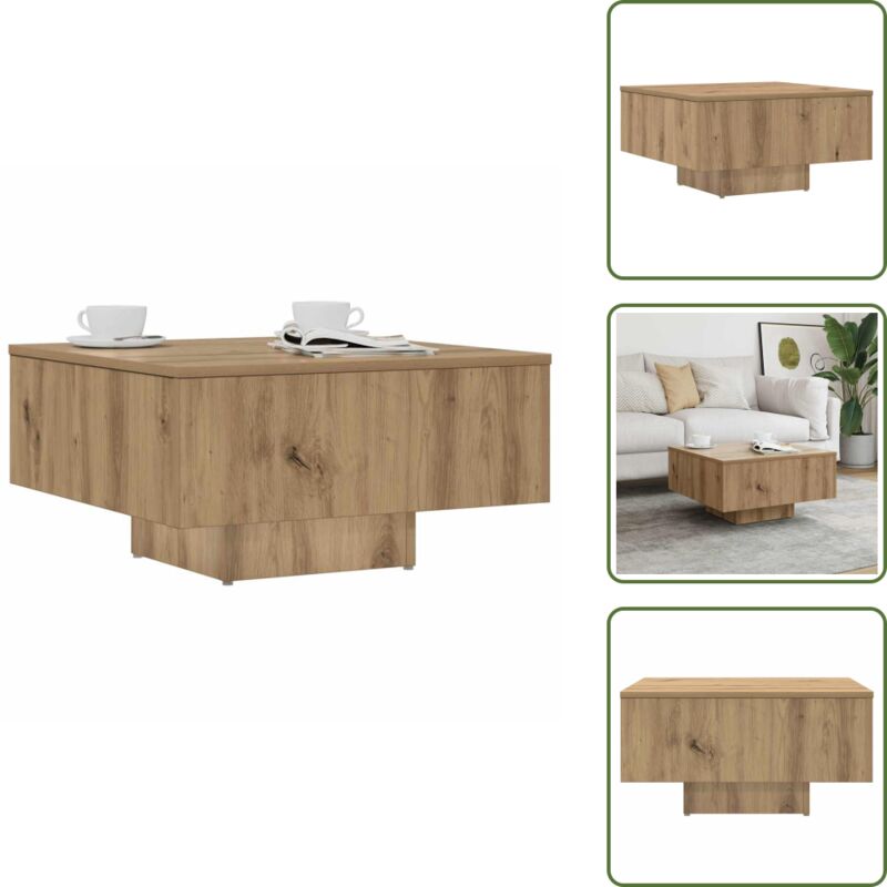 Couchtisch Artisan-Eiche 60x60x31,5 cm Holzwerkstoff - Couchtisch - Couchtische - Beistelltisch - Sofatisch