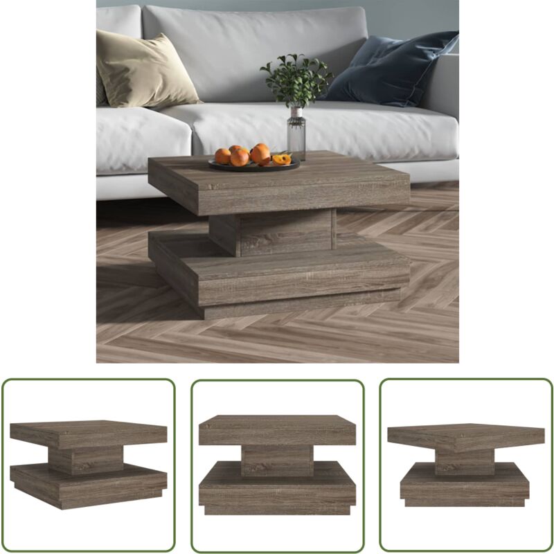 The Living Store Couchtisch Grau 60x60x35 cm mdf - Couchtisch - Wohnzimmertisch - Grau - Moderner Couchtisch - mdf Couchtisch