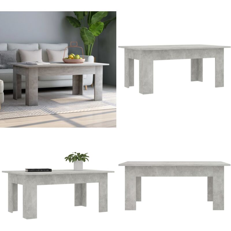 Couchtisch Betongrau 100x60x42 cm Holzwerkstoff - Couchtisch - Wohnzimmerstil - Holzmöbel - Betonoptik - Grau - Home & Living
