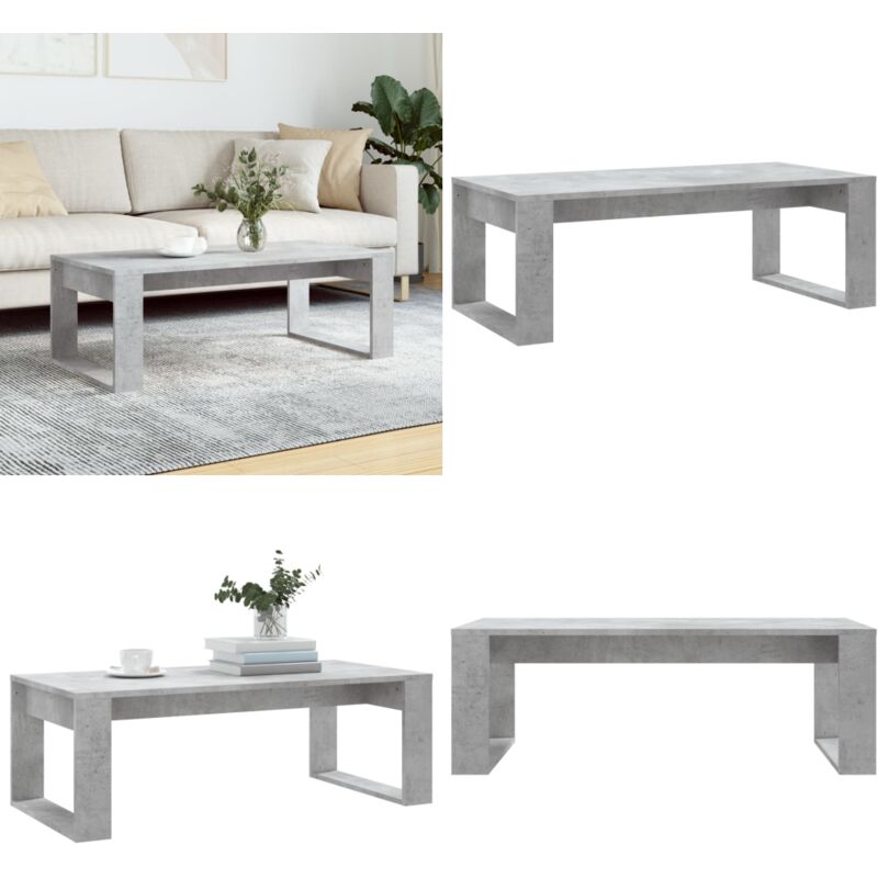 Vidaxl - Couchtisch Betongrau 102x50x35 cm Holzwerkstoff - Couchtisch - Wohnzimmerstil - Moderner Couchtisch - Holzwerkstoff Möbel - Grau Sofa Tisch