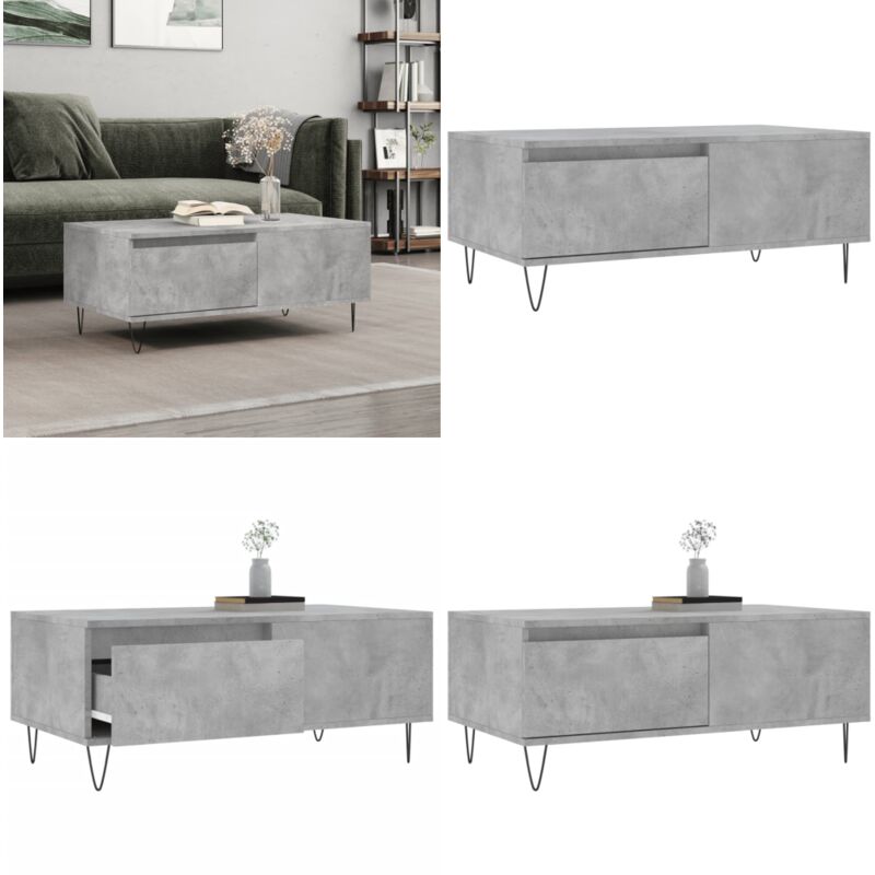 Couchtisch Betongrau 90x50x36,5 cm Holzwerkstoff - Couchtisch - Wohnzimmerstil - Holzmöbel - Betonoptik - Schubladen - Home & Living