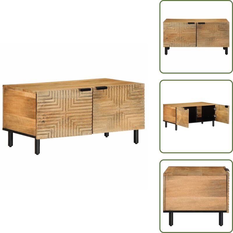 Couchtisch Braun 80x50x40 cm Massivholz Mango - Couchtisch - Couchtische - Couchtisch Niedrig - Tisch