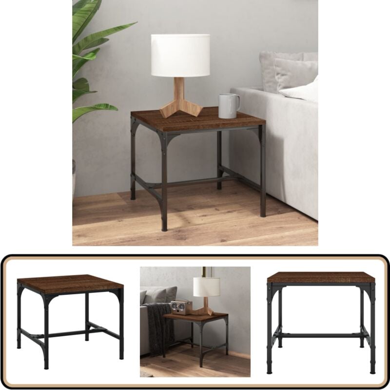 Vidaxl - Couchtisch Braun Eichen-Optik 50x50x35 cm Holzwerkstoff - Industrieller Couchtisch - Holzwerkstoff Couchtisch - Couchtisch Braun - Eiche