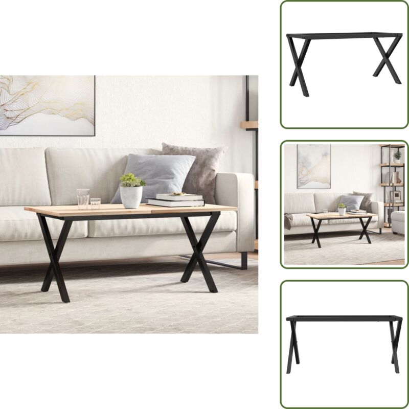 Couchtisch-Gestell in X-Form 90x30x43 cm Gusseisen - Industriel Stil - Couchtisch Gestell - Metall Tischbein - x Form Tischgestell - Gusseisen