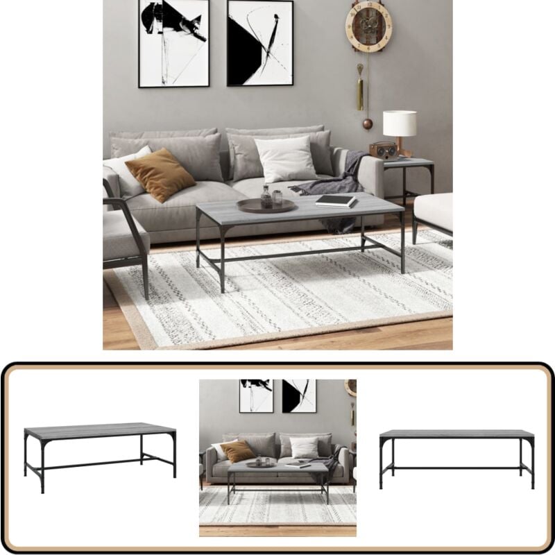 Vidaxl - Couchtisch Grau Sonoma 100x50x35 cm Holzwerkstoff - Industrieller Couchtisch - Wohnzimmerstil - Grau Couchtisch - Holzwerkstoff Couchtisch