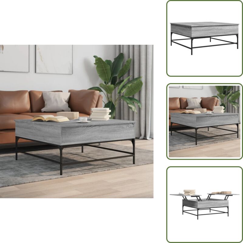 Couchtisch Grau Sonoma 95x95x45 cm Holzwerkstoff und Metall - Couchtisch - Wohnzimmerstil - Grau - Holzwerkstoff - Metall