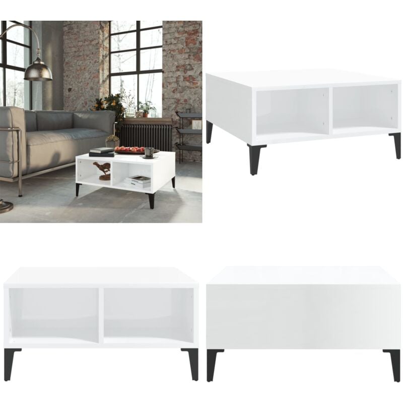 Vidaxl - Couchtisch Hochglanz-Weiß 60x60x30 cm Holzwerkstoff - Couchtisch - Wohnzimmertisch - Holzwerkstoff - Weißer Couchtisch - Moderner Couchtisch